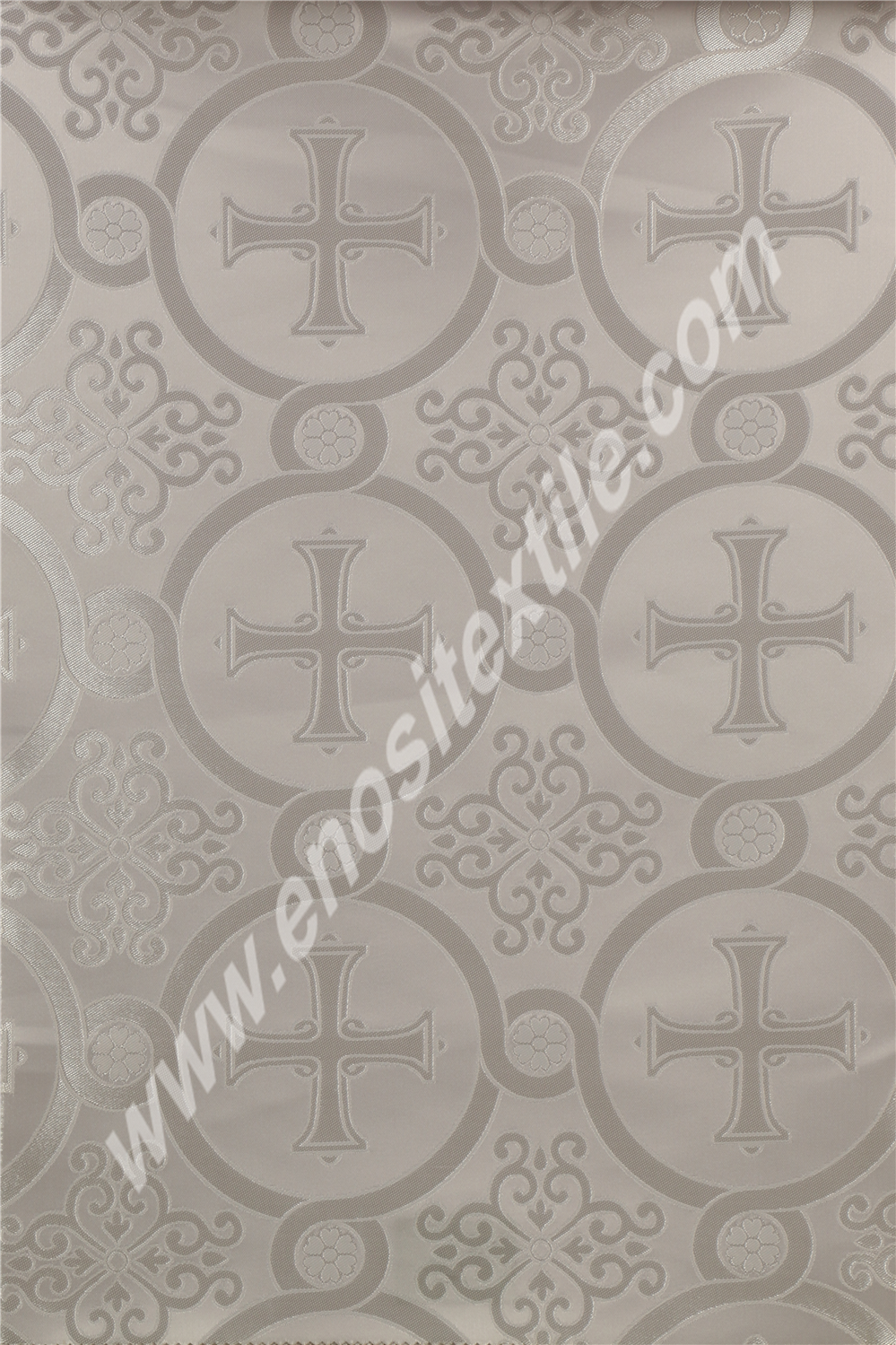 KL-039 White-Silver Brocade Fabrics